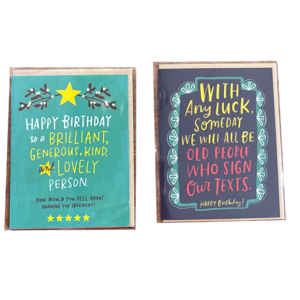 2 Emily McDowell Studio Happy Birthday Greeting‎ Cards Funny Uplifting for Her